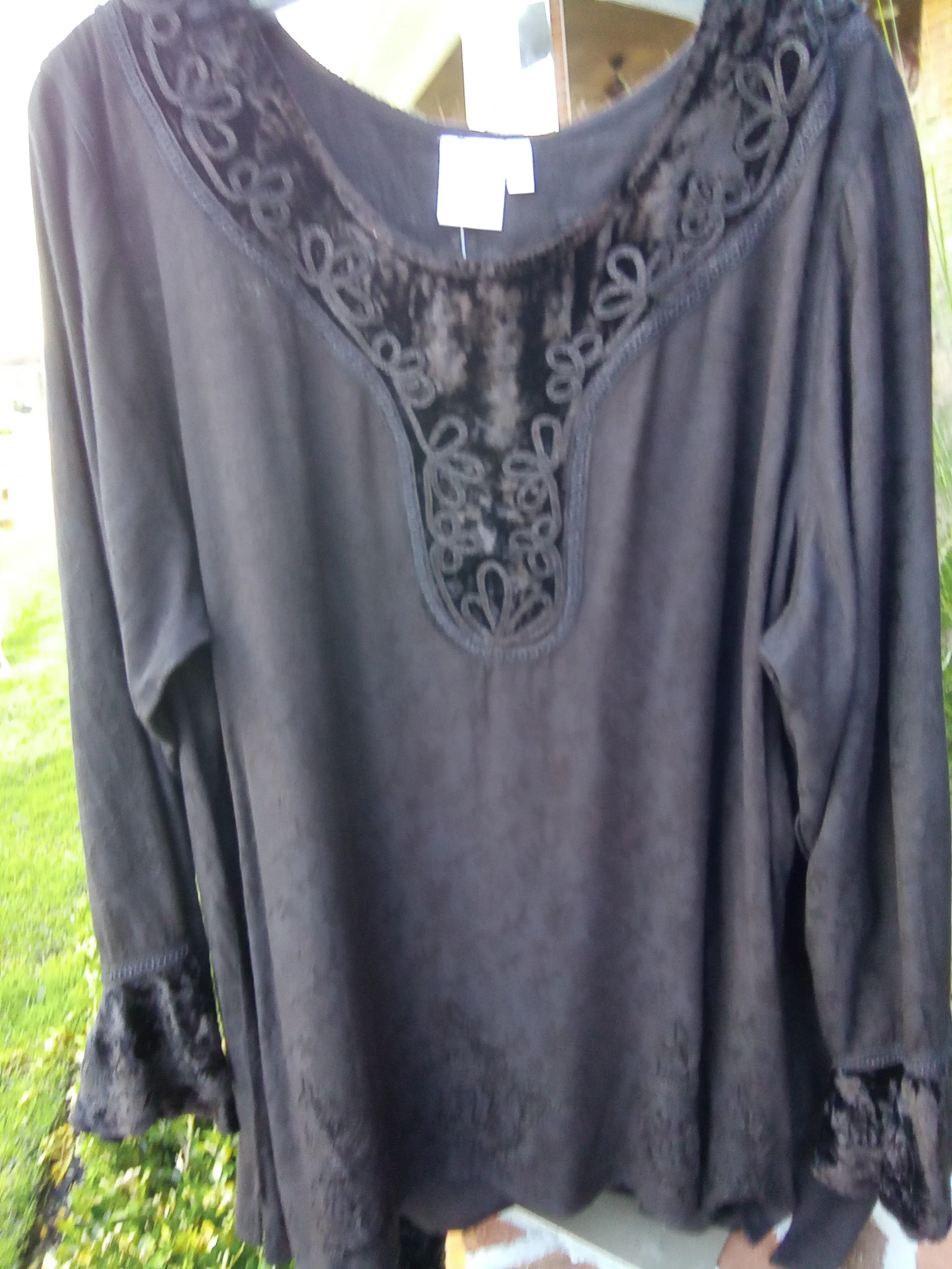 Rayon and Velvet Tunic - black | Parsley & Sage