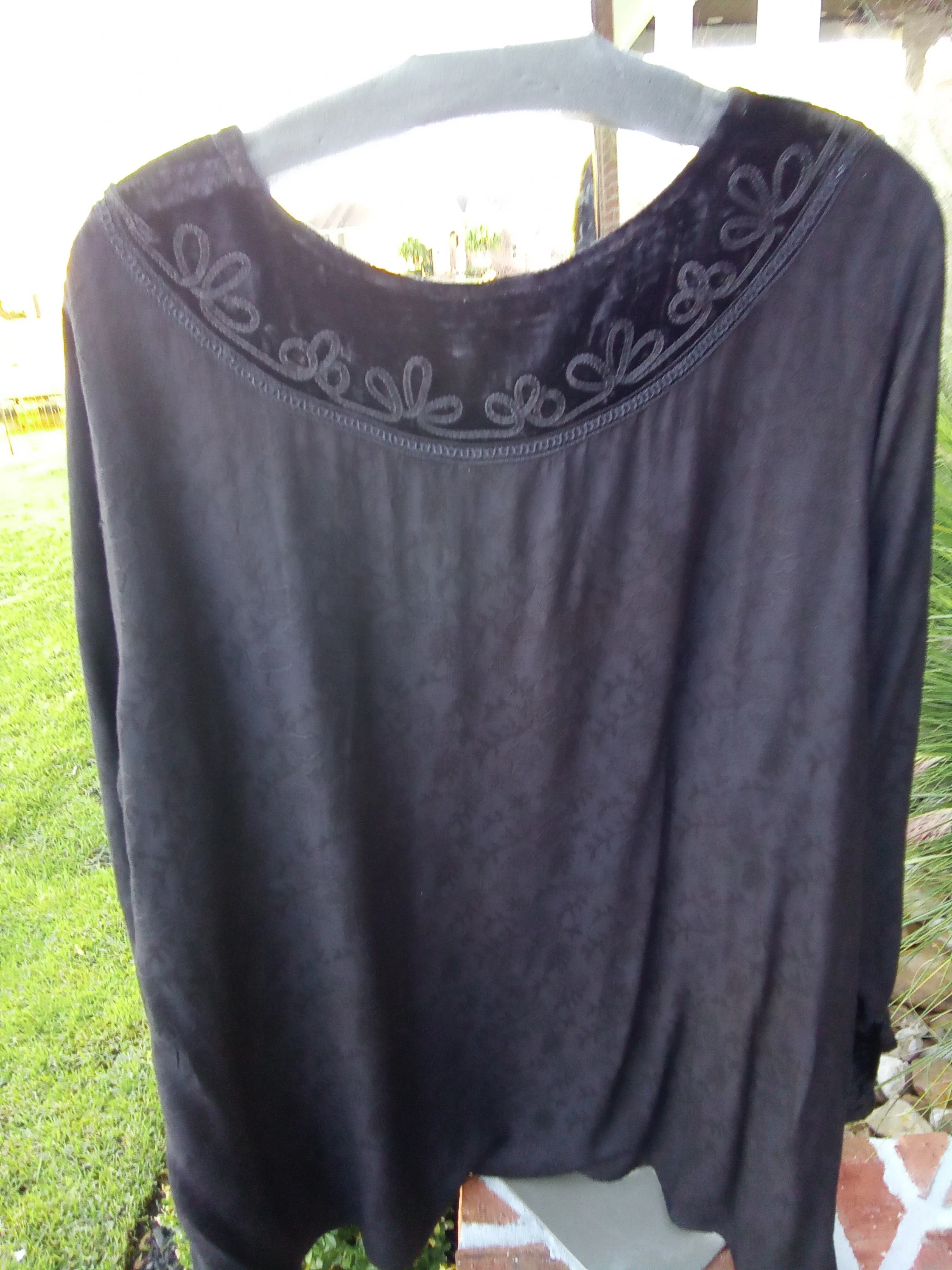 Rayon and Velvet Tunic - black | Parsley & Sage