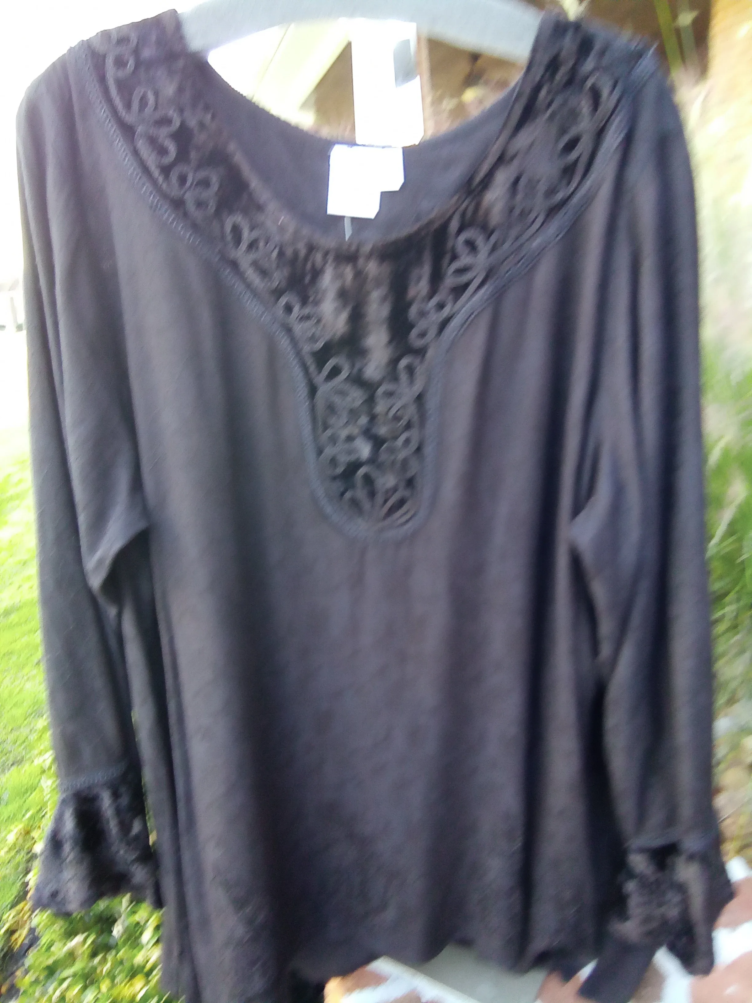 Rayon and Velvet Tunic - black | Parsley & Sage