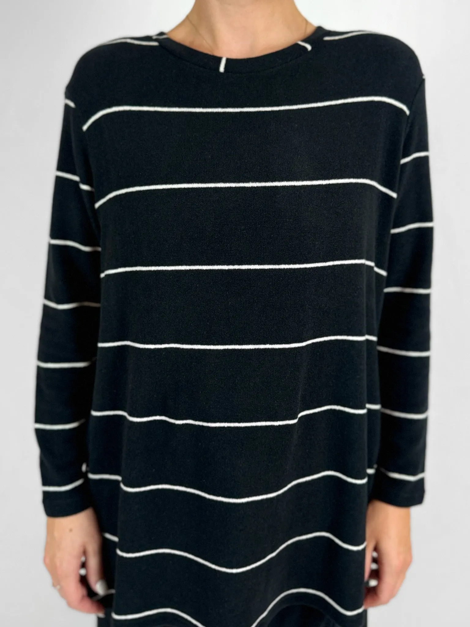 Split Sides Striped Tunic Top